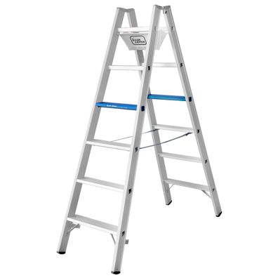 Iller Stufen Stehleiter Alu Ergo Plus eloxiert 2x10 Stufen