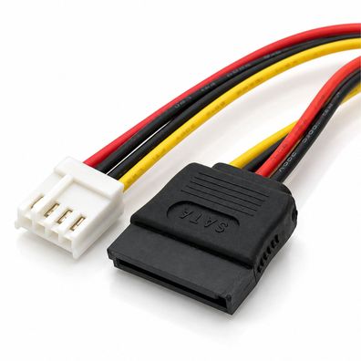 F54 Stromkabel Adapter Floppy 4pin Strom Power Buchse auf SATA 15pin Buchse 18cm