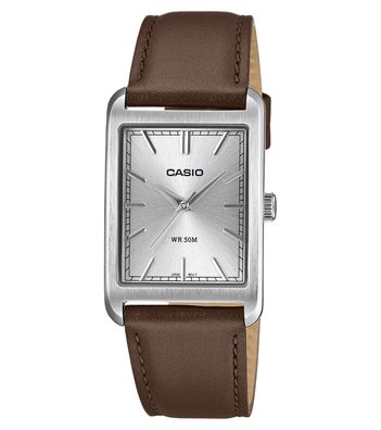 Casio Quarzuhr in Unisexgröße mit Lederband MTP-B215L-7AVER