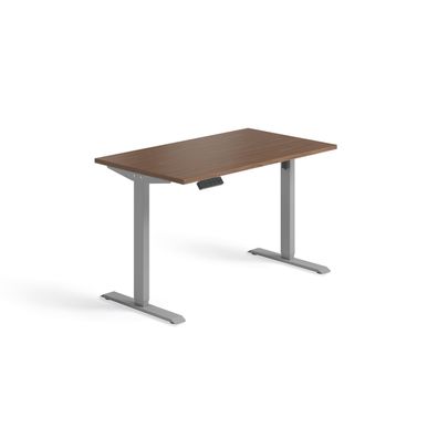 Schnellmontage Elektro-Hubtisch höhenverstellbar, 1200x700x740-1175, Nussbaum/Silber