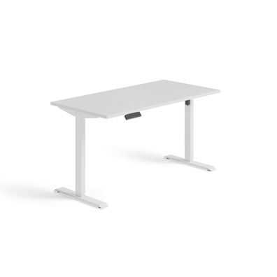 Schnellmontage Elektro-Hubtisch höhenverstellbar, 1400x700x740-1175, Weiß/Weiß