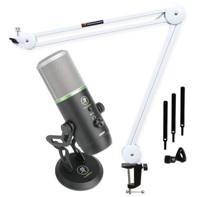 Mackie USB-Mikrofon EM-Carbon mit Gelenkarm Weiss
