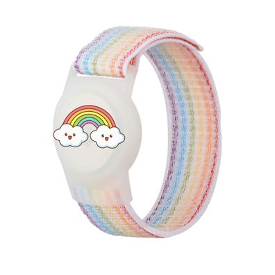 AirTag-Hülle EA-67-0Y3S Kinder-Armband mit Regenbogenriemen