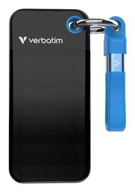 Verbatim Pocket SSD, 256 GB, USB Typ-C, 3.2 Gen 2 (3.1 Gen 2), 1000 MB/s, 10 Gbit/s,