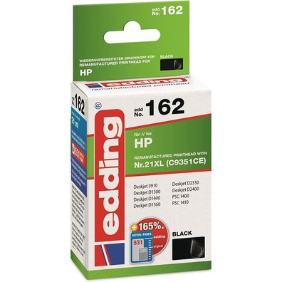 edding EDD-162 schwarz Tintenpatrone ersetzt HP 21XL (C9351AE)
