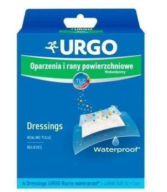 Urgo Wasserfeste Verbände, 4 Stück - Schutz bei Verbrennungen und oberflächliche