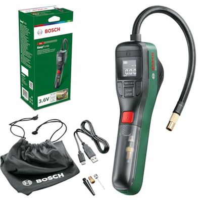 Bosch EasyPump Elektrische Luftpumpe, Autostop, USB-C, LED, 150 PSI