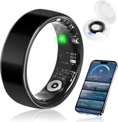 Smart Ring Edelstahl IP68 Wasserdicht Sport-Schlafüberwachung Blutsauerstoff Herzfreq