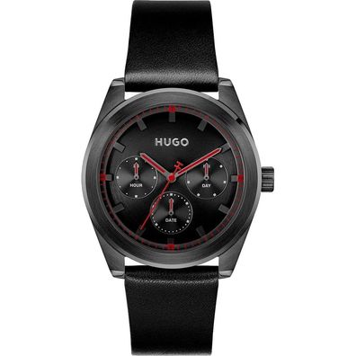 Hugo Bright Sport Chronograph 1530423 Herrenuhr Edelstahl Schwarz Neu OVP