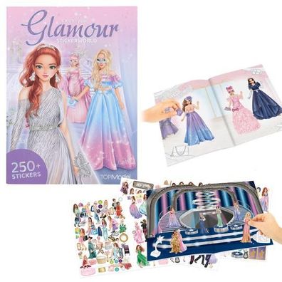 Glamour Stickerworld - Stickerbuch | mit 24 Seiten verschiedener Model Motive ca. 25
