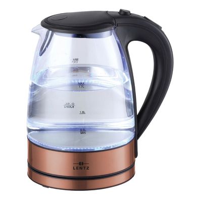 LENTZ HTI-Living Wasserkocher Glas Wasserkocher 1,7L 1850-2200 Watt Teekocher
