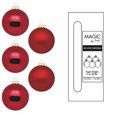 Weihnachtskugeln 20 Stk 6cm Ochsenblut Inge-Glas