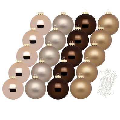 Weihnachtskugeln 20 Stk 6cm Elegant Lounge mit Haken