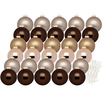 Weihnachtskugeln Elegant Lounge 30 Stk 6cm + Haken Inge-Glas