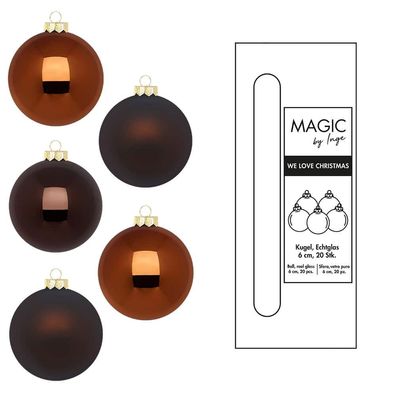 Weihnachtskugeln 20 Stk 6cm Cognac Diamond Inge-Glas