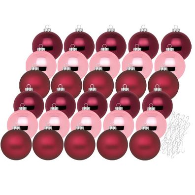 Weihnachtskugeln 30 Stk 6cm Berry Kiss mit Haken