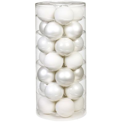 Weihnachtskugeln 28 Stk 6cm Just White