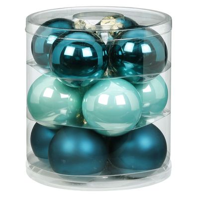 Weihnachtskugeln 12 Stk 8cm Green Emerald Inge-Glas