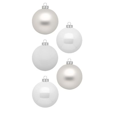 Weihnachtskugeln 36 Stk 4cm Just White Inge-Glas