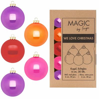 Weihnachtskugeln 30 Stk 6cm Party Time Inge-Glas