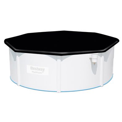 PVC-Abdeckplane passend für 396 cm und 366 cm Pools, schwarz, rund