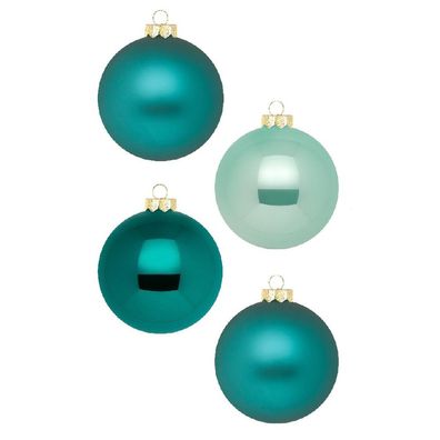 Weihnachtskugeln 12 Stk 8cm Green Emerald Inge-Glas