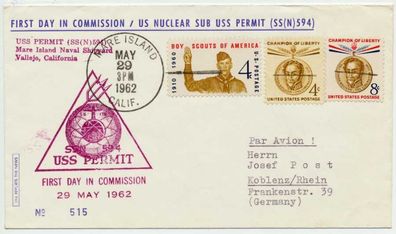 Flugpost ALLE WELT Nr USA MARE ISLAND 594 BRIEF X73EEFA