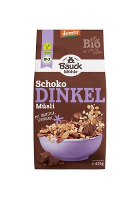 6x Bauck Mühle Dinkel Müsli Schokozart Demeter 425g