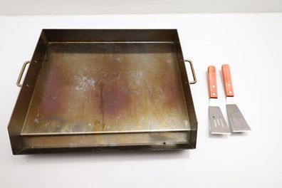 VEVOR Grillplatte Edelstahl 45,7 x 40,6 cm Plancha fér Grill mit Fettrinne
