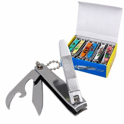 Nagelknipser mit Flaschenöffner und Messer, 7 cm