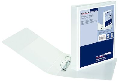 Präsentationsringbuch A4 weiß 2-Ring D-Mechanik 25 mm 3 Taschen