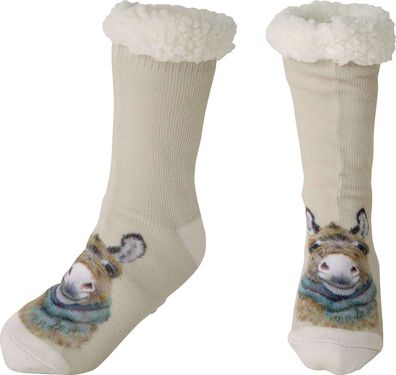 Hüttensocken mit Esel-Motiv