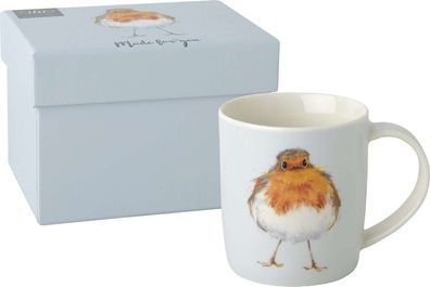 Kaffeebecher mit Rotkehlchen-Motiv