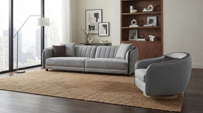 Sofa Set 3-Sitzer Sofa Sessel Hochwertig Modern Gepolstert Zeitlos