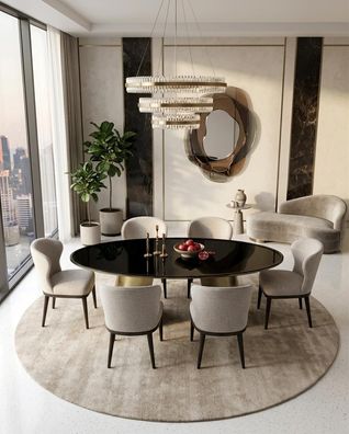 Esszimmer set Esstisch 6x Stühle Moderner Stil Robust Hochwertig Edel