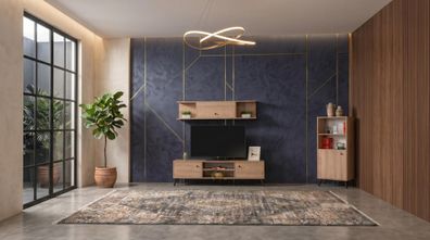 Braunes Wohnzimmermöbel-Set TV-Möbel Bücherregal hohe Qualität Premium