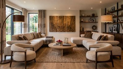 Beige Wohnzimme Sofagarnitur Stilvolle L-Fotm Sofas 2x Sessel 4tlg