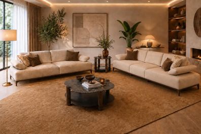 Wohnzimmer Set mit modularem 4-Sitzer und 3-Sitzer Sofa