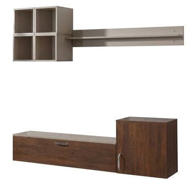 Braunes TV-Set Tv-ständer Wandregal Schrankelement Wandbox moderner Stil