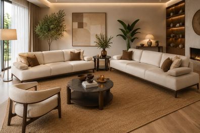 Modernes Wohnzimmer Set 4 + 4 + 1 Stilvoll Harmonisch Komfort Design Luxus