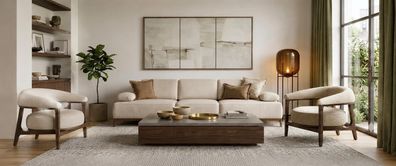 Modernes Wohnzimmer Set 4 + 1 + 1 mit harmonisch abgestimmten Sitzmöbeln