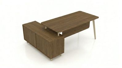 Moderner Schreibtisch Sideboard Holz Büro Braun Computertisch