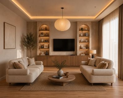 Elegantes Wohnzimmer Set mit zwei großzügigen 3-Sitzern