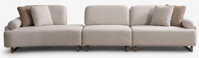 Modernes Wohnzimmer Set aus 4-Sitzer Sofa und praktischem Hocker