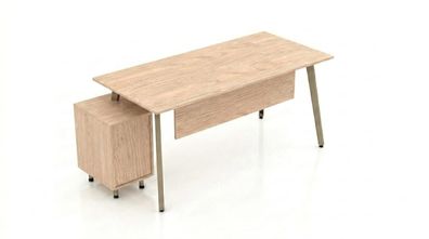 Elegant Büroschreibtisch mit Rollcontainer Eiche Computer Tisch