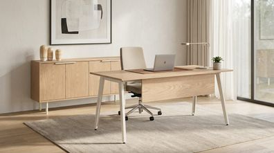 Büro Set elegant Schreibtisch Sideboard Braun Modern vielseitig