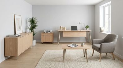 Büroeinrichtung Set Schreibtisch Sideboard Kommode Couchtisch
