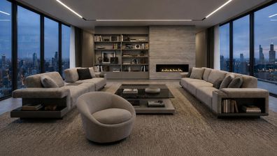 Modernes Wohnzimmer Set 3 + 3 + 1 Komfort Stilvoll Design Luxus Premium