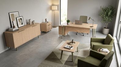 Schreibtisch Set mit Sideboard Kommode Couchtisch Modern
