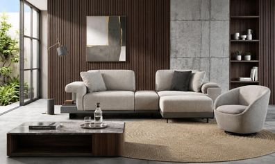 Elegantes Wohnzimmer Set mit modularem 3-Sitzer und Einzelsessel